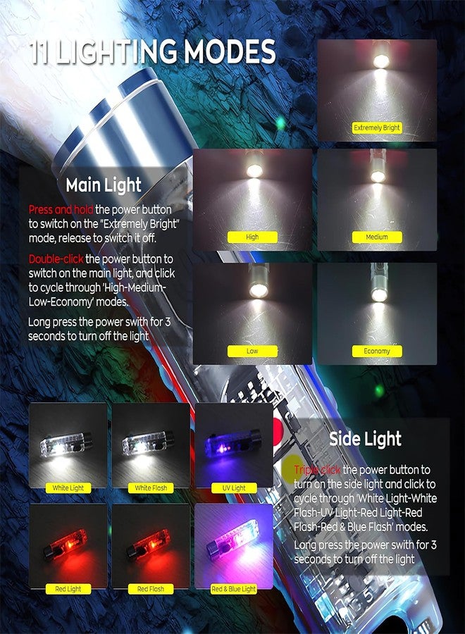 WISKA Mini Pocket Torch Light Rechargeable - Small LED Flashlight Keychain with USB Charging for Camping, EDC, COB Powerful Lights - Compact and Lightweight Key Chain Size - Image 2